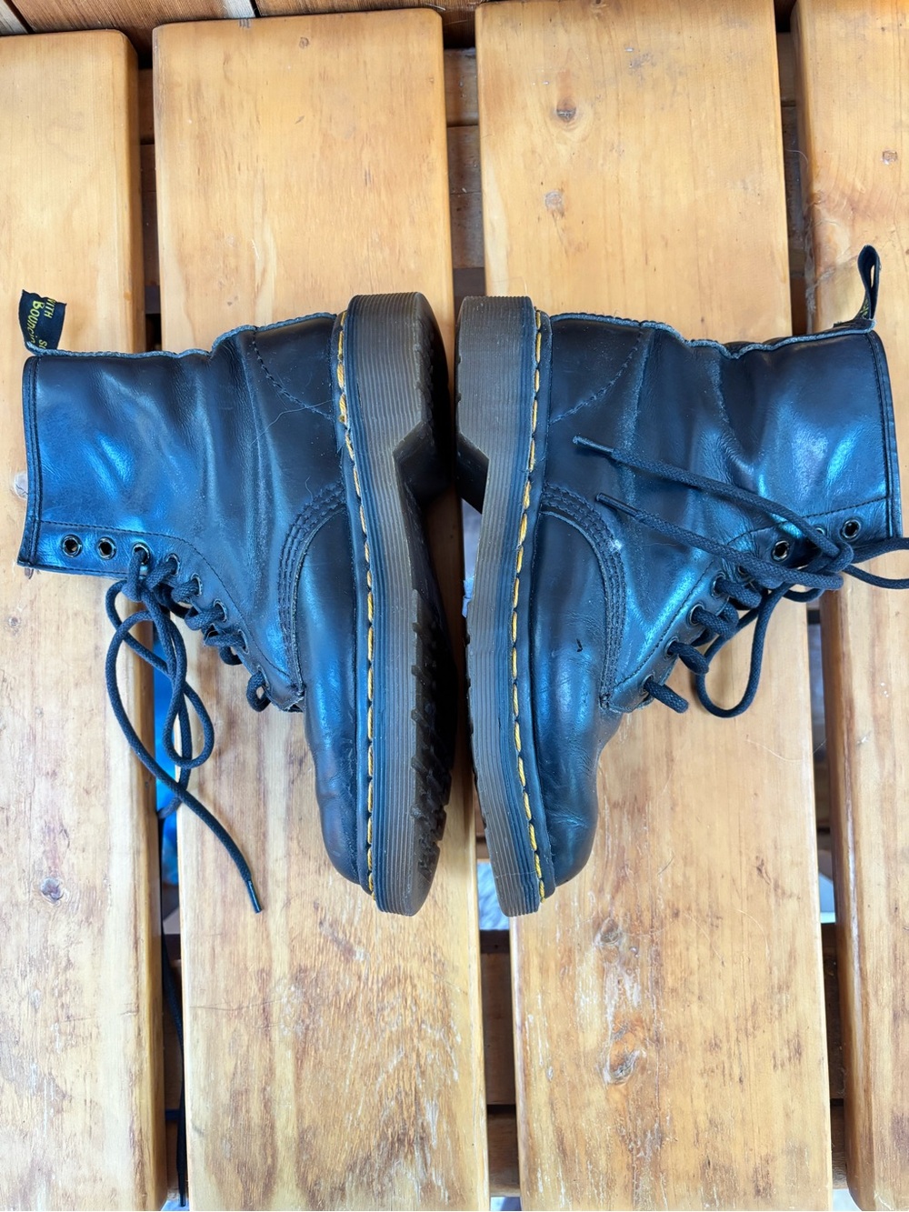 Vintage 90s Dr. Martens 1460 Made in England Black Leather Boots size UK 3/US 5 - Picture 4 of 14